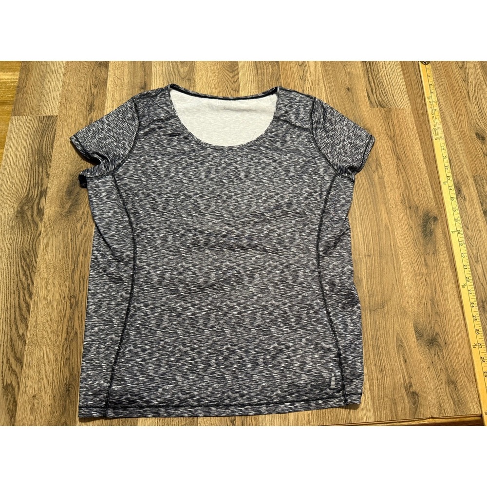 Lands' End Sport T-Shirt Womens XL Gray Space Dye Athletic Activewear Excellent